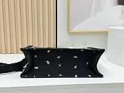 Kitlife Dior Medium Book Tote with StrapBlack Multicolor Revolution Flowers Embroidery 36x27.5x16.5cm  - 4