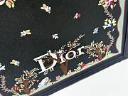 Kitlife Dior Medium Book Tote with StrapBlack Multicolor Revolution Flowers Embroidery 36x27.5x16.5cm  - 2
