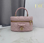 Kitlife Dior Mini Vanity Bag Pink Cannage Lambskin 17x10.5x8cm - 1
