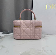 Kitlife Dior Mini Vanity Bag Pink Cannage Lambskin 17x10.5x8cm - 3