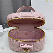 Kitlife Dior Mini Vanity Bag Pink Cannage Lambskin 17x10.5x8cm - 4