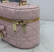 Kitlife Dior Mini Vanity Bag Pink Cannage Lambskin 17x10.5x8cm - 5