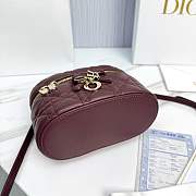Kitlife Dior Mini Vanity Bag Burgundy Cannage Lambskin 17x10.5x8cm  - 6