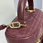 Kitlife Dior Mini Vanity Bag Burgundy Cannage Lambskin 17x10.5x8cm  - 5