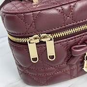 Kitlife Dior Mini Vanity Bag Burgundy Cannage Lambskin 17x10.5x8cm  - 3