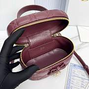 Kitlife Dior Mini Vanity Bag Burgundy Cannage Lambskin 17x10.5x8cm  - 2