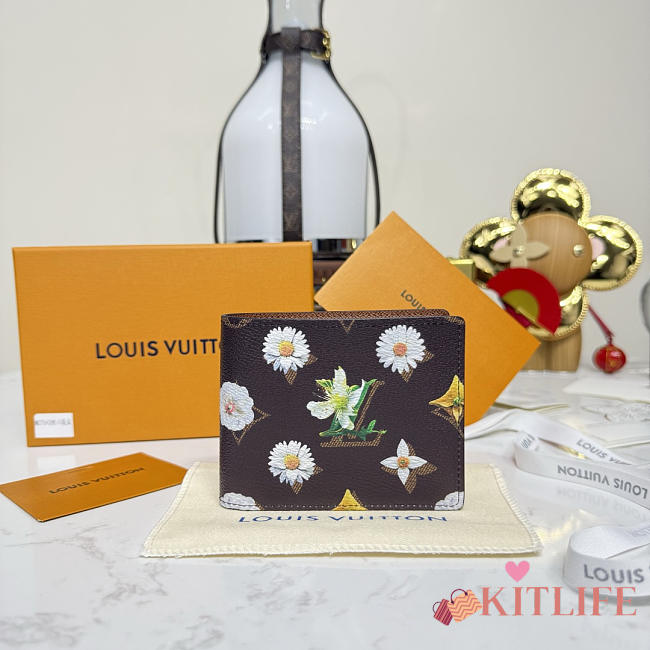 Kitlife Louis Vuitton Slender Floral Silkscreen Wallet M26837 11x2x8.5cm  - 1