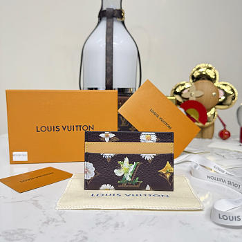 Kitlife Louis Vuitton Floral Silkscreen Card Holder M27551 11x1.5x7cm