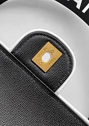 Kitlife Chanel Large Bowling Bag Grained Calfskin, Lambskin & Gold Metal Black & White AS6181 11x30x11cm  - 6
