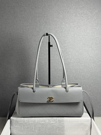 Kitlife Chanel Small Shopping Bag White Grained Calfskin AS6288 31x15x12cm 