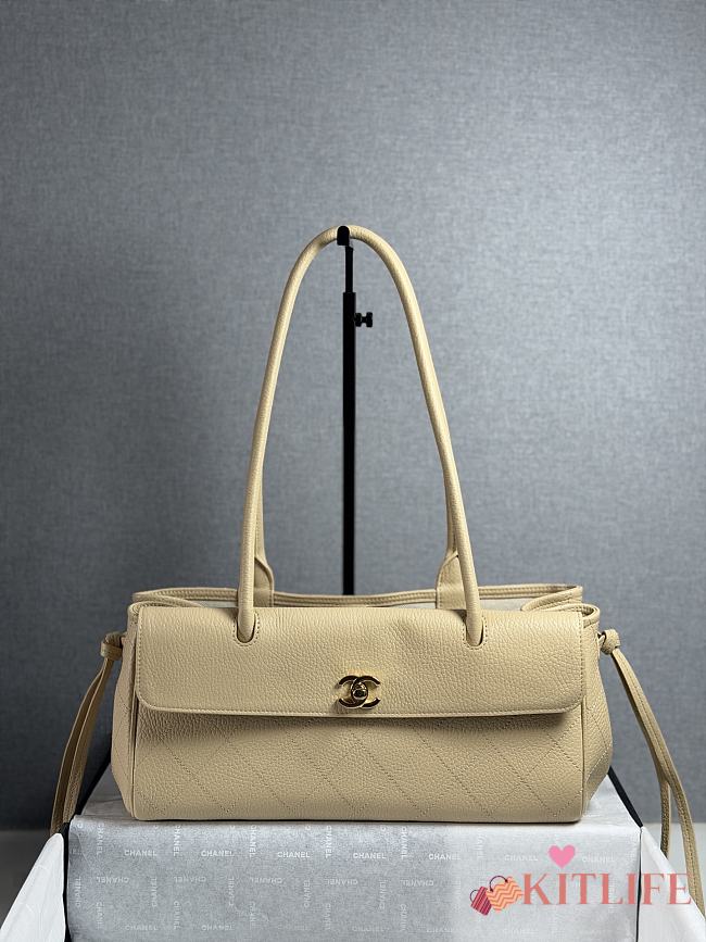 Kitlife Chanel Small Shopping Bag Beige Grained Calfskin AS6288 31x15x12cm - 1