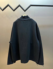 Kitlife Miu Miu Cotton Fleece Zipper Sweatshirt Black  - 5