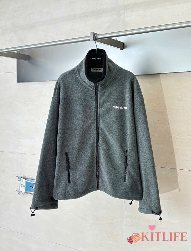 Kitlife Miu Miu Fleece Sweatshirt Grey  - 1