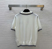 Kitlife Miu Miu Stripe-detail Polo Top White - 6