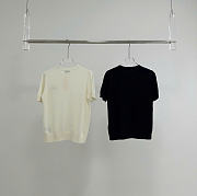 Kitlife Miu Miu Wool Crew-neck Sweater in Black / White - 6