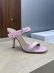 Kitlife Dior Dentelle Jelly-Colored High-Heeled Shoes with Bow Pink - 5