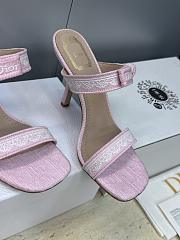 Kitlife Dior Dentelle Jelly-Colored High-Heeled Shoes with Bow Pink - 4