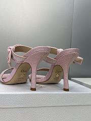 Kitlife Dior Dentelle Jelly-Colored High-Heeled Shoes with Bow Pink - 2