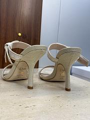 Kitlife Dior Dentelle Jelly-Colored High-Heeled Shoes with Bow Beige - 6
