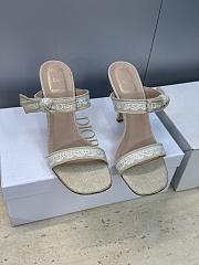 Kitlife Dior Dentelle Jelly-Colored High-Heeled Shoes with Bow Beige - 4