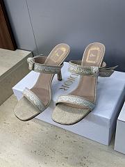 Kitlife Dior Dentelle Jelly-Colored High-Heeled Shoes with Bow Beige - 3