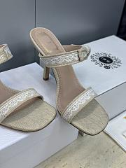 Kitlife Dior Dentelle Jelly-Colored High-Heeled Shoes with Bow Beige - 2