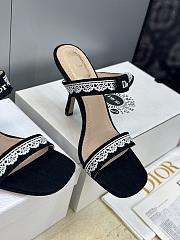 Kitlife Dior Dentelle Jelly-Colored High-Heeled Shoes with Bow Black - 5