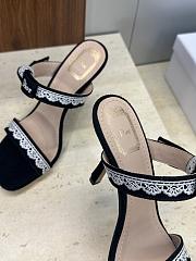 Kitlife Dior Dentelle Jelly-Colored High-Heeled Shoes with Bow Black - 4