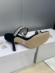 Kitlife Dior Dentelle Jelly-Colored High-Heeled Shoes with Bow Black - 3