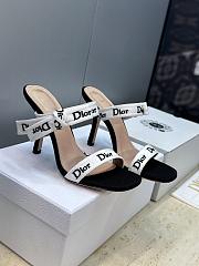 Kitlife Dior Heeled Sandal with J'Adior Straps Black Embroidered Cotton - 1