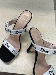 Kitlife Dior Heeled Sandal with J'Adior Straps Black Embroidered Cotton - 6