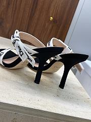 Kitlife Dior Heeled Sandal with J'Adior Straps Black Embroidered Cotton - 5