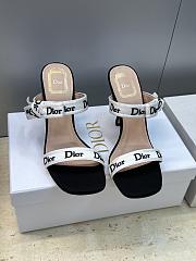 Kitlife Dior Heeled Sandal with J'Adior Straps Black Embroidered Cotton - 4