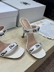 Kitlife Dior Heeled Sandal with J'Adior Straps White Embroidered Cotton - 6