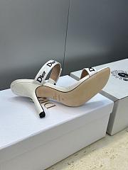 Kitlife Dior Heeled Sandal with J'Adior Straps White Embroidered Cotton - 5