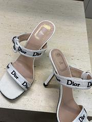 Kitlife Dior Heeled Sandal with J'Adior Straps White Embroidered Cotton - 4