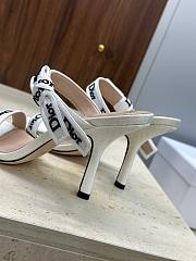 Kitlife Dior Heeled Sandal with J'Adior Straps White Embroidered Cotton - 3