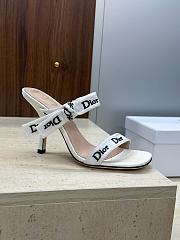 Kitlife Dior Heeled Sandal with J'Adior Straps White Embroidered Cotton - 2