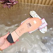 Kitlife Dior Dway Slide White and Songe Pink Embroidered Cotton and Multicolor Daisy Garden Motif - 6