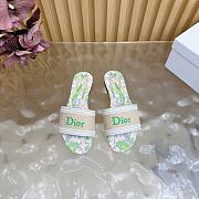 Kitlife Dior Dway Slide Natural Embroidered Cotton and Multicolor Lily of the Valley Motif - 1
