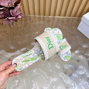 Kitlife Dior Dway Slide Natural Embroidered Cotton and Multicolor Lily of the Valley Motif - 6