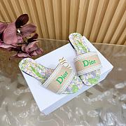Kitlife Dior Dway Slide Natural Embroidered Cotton and Multicolor Lily of the Valley Motif - 4