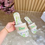 Kitlife Dior Dway Slide Natural Embroidered Cotton and Multicolor Lily of the Valley Motif - 2
