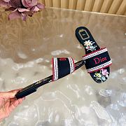Kitlife Dior Dway Slide Black Embroidered Cotton and Multicolor Dior Secret Garden Motif - 5