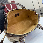 Kitlife Gucci Borsetto Medium Boston Bag Sand and Dark brown GG Canvas 866732 28x15x10cm  - 3