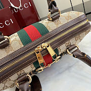 Kitlife Gucci Borsetto Medium Boston Bag Sand and Dark brown GG Canvas 866732 28x15x10cm  - 2