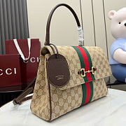 Kitife Gucci Paparazzo Medium Top Handle Bag Sand & Brown GG Canvas ‎875018  32x24x17cm - 6