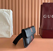 Kitlife Gucci Web Trademark Small Belt Bag Black Soft Leather 867032 24x17x3.5cm - 3