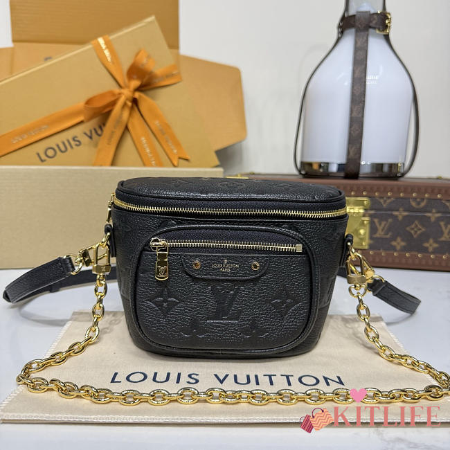 Kitlife Louis Vuitton Mini Bumbag Black M46917 17x12x9.5cm - 1
