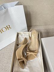 Kitlife Dior Bow Heeled Slingback Sandals Beige  - 2